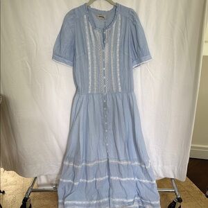 Zadig & Voltaire Light Blue Lace-Trimmed Dress